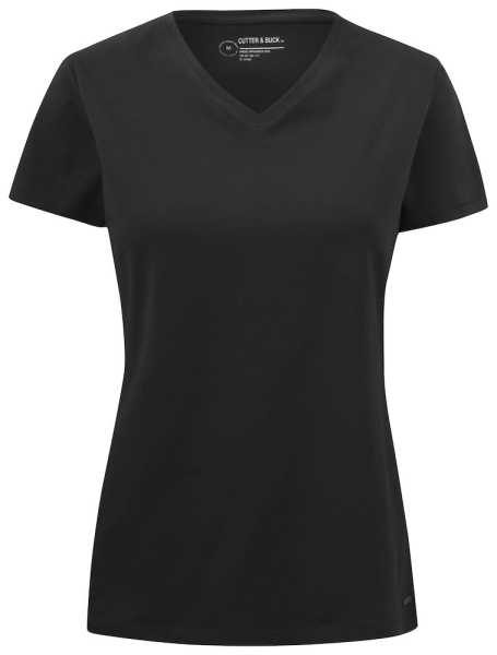 Damen Manzanita V-Ausschnitt Shirt, schwarz
